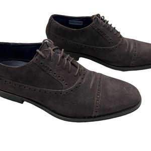 Cole Haan Men’s Brown Color Suede Leather Cap Toe,Oxford Shoes, Size 10 1/2 W-M